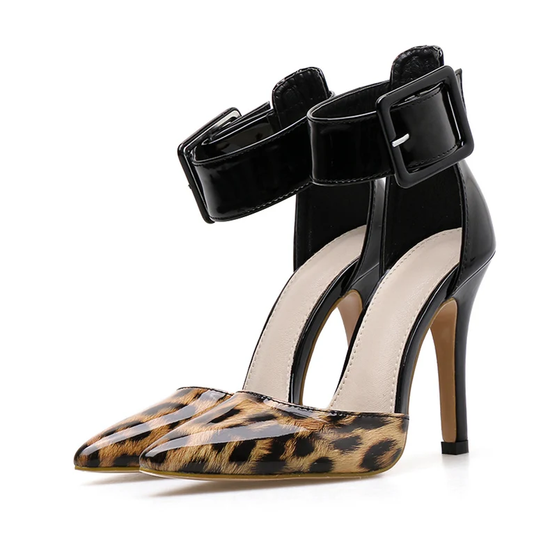 2019 Для женщин летние 11 5 см Высокий каблук сандалии с ремешками на лодыжках