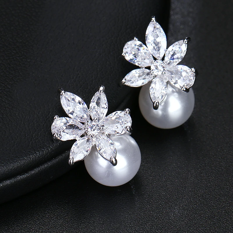 EMMAYA Модный милый изысканный цветок гвоздик жемчужина стандарта AAA циркон для