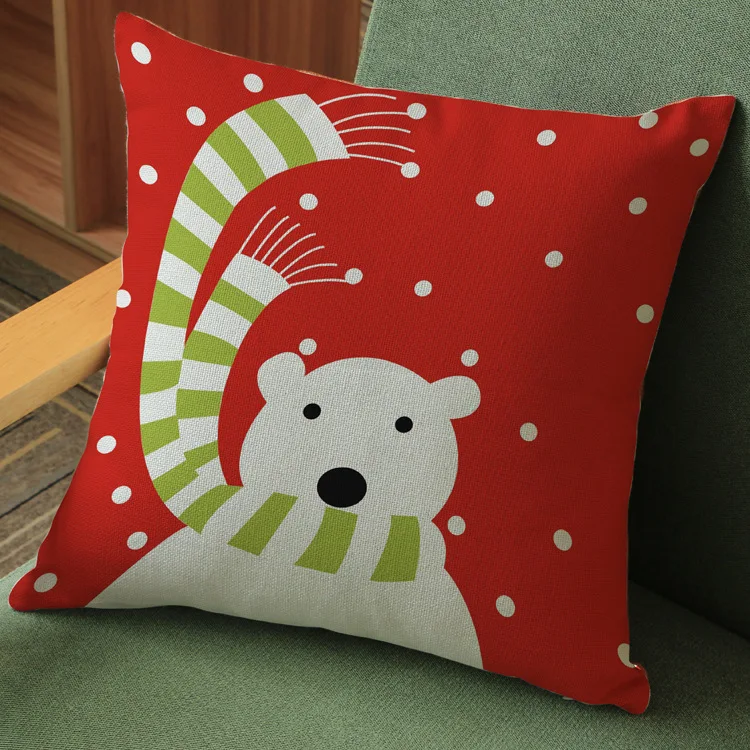 and creative contracted penguin polar bear patterns cotton linen pillow sofa cushion office napping home essential | Дом и сад