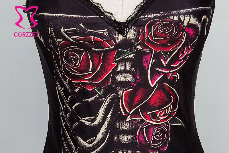

Corzzet Rose Print Cotton Strapless Overbust Corset and Bustiers Waist Trainning Burlesque Sexy Lingerie Korsett For Women