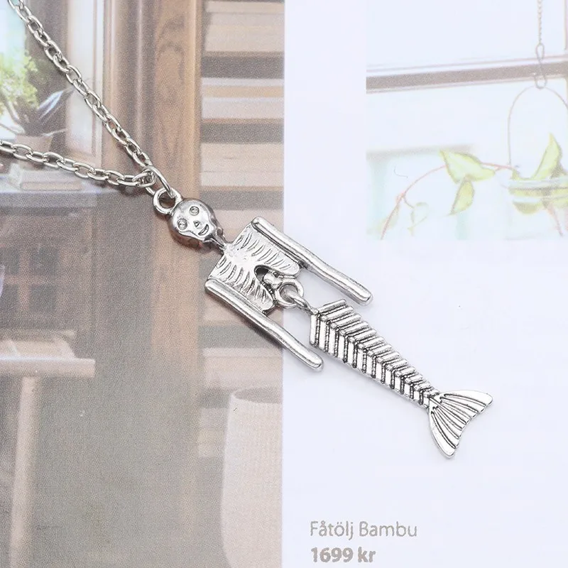 2019 винтажное серебряное подвесное ожерелье в виде русалки брелок стиле стимпанк