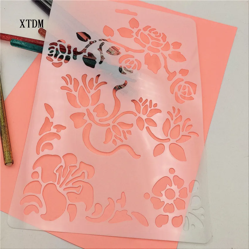 Роза пластиковые формы Щит DIY торт шаблоны для вырезания Полые Украшения печать