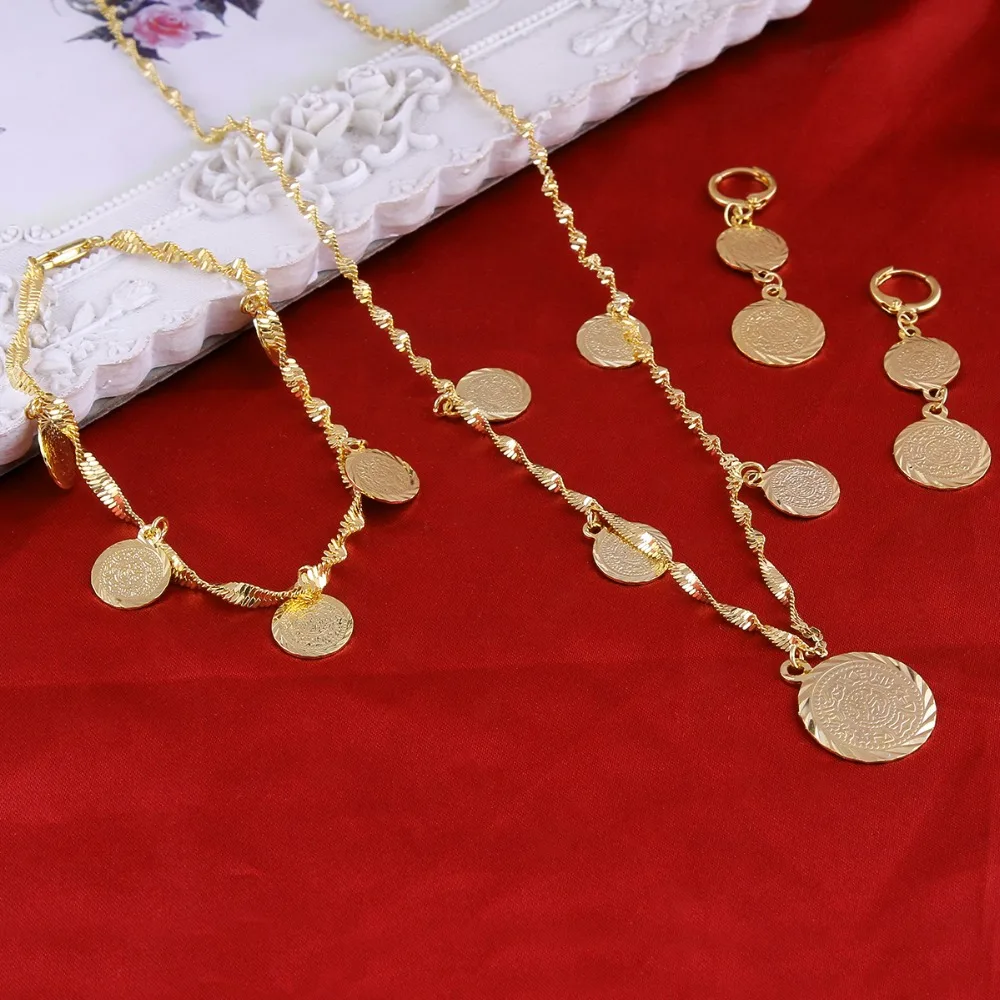 Gold Allah Coin Set Wholesale Religious Female Color Muslim Jewelry For Women Gift | Украшения и аксессуары