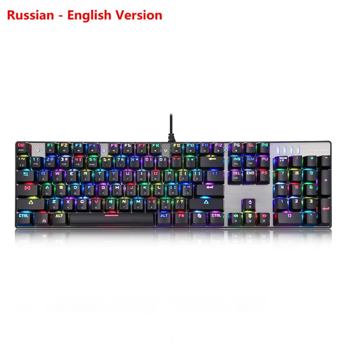 Russian Version MOTOSPEED CK104 русская английская механическая клавиатура с RGB подсветкой анти-ореолы игровая клавиатура для Teclado игровой компьютер - Цвет: Russian Version