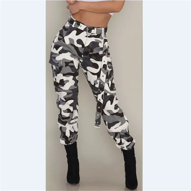 Женские повседневные штаны шаровары свободные камуфляжные длинные большие