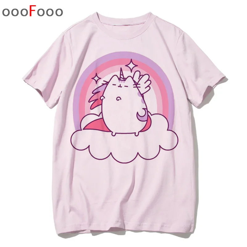 Женская футболка Pusheen Женский Топ с котом Мультяшные милые футболки корейские