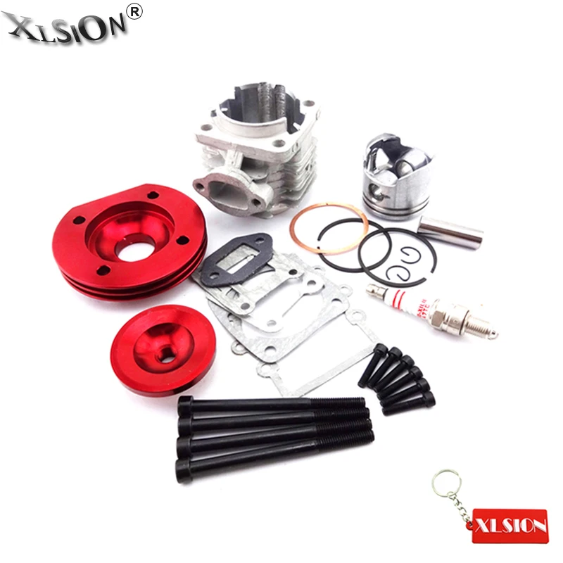 XLSION Aftermarket 44 мм цилиндр в сборе большой диаметр комплект 2 канавки для 47cc 49cc мини