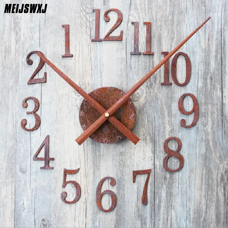 DIY ретро часы Saat настенные часы Reloj Duvar Saati цифровые настенные часы Horloge Murale самоклеящиеся часы обратная указка Декор