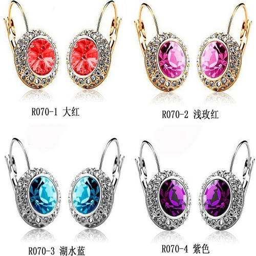 Австрийские кристаллы Луна река круглые Кристаллы серьги гвоздики обтекаемые