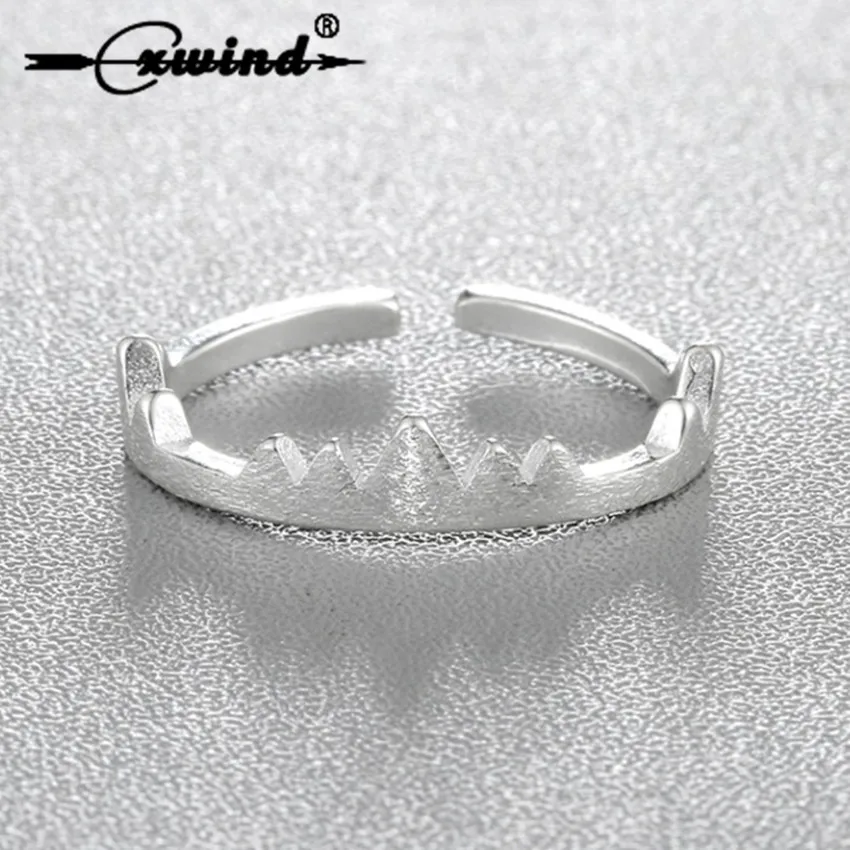 

Cxwind Mountain Climbing Rings Adjustable Wave Rings Jewelry Mountaineer Like Rings for Fashion Ladies Party Gift Jewelry