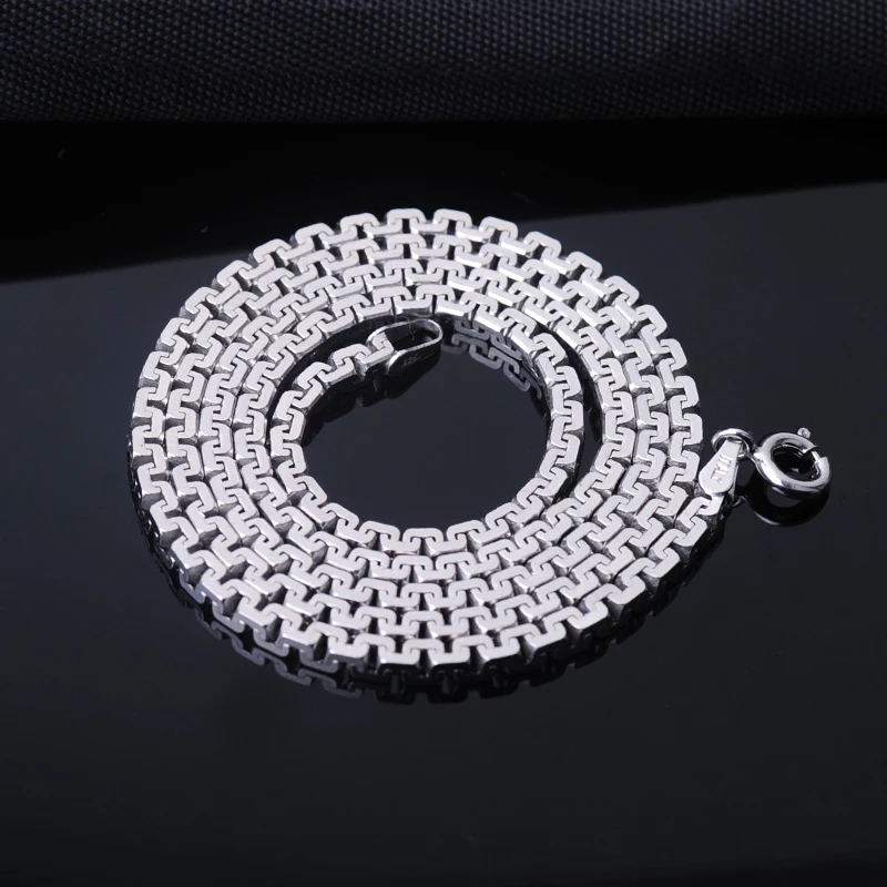 Серебряное модное мужское Ожерелье s925 ожерелье Великая стена Мужская цепь
