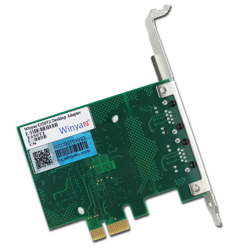 Winyao E350T2 PCI-E X1 RJ45 рабочего Dual Порты и разъёмы Gigabit Ethernet Lan 10/100/1000 Мбит/с-Интерфейс карты для i350-T2 NIC
