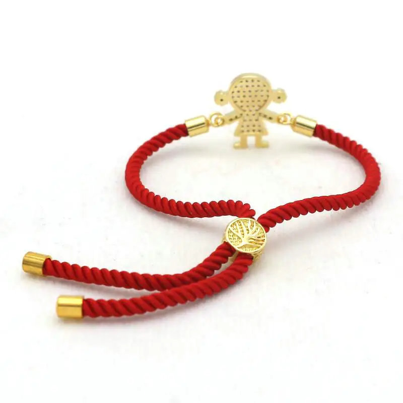 Женский брендовый милый Мишка на удачу браслеты из красной веревки подарок с