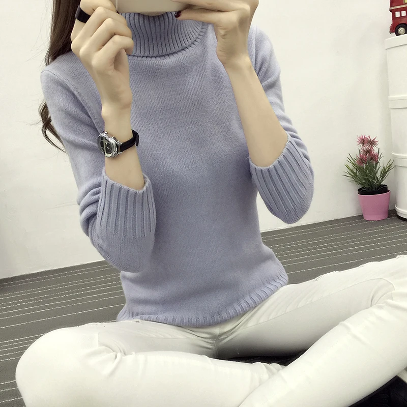 Vintarfell Turtleneck Winter Sweater Women 2018 Full Sleeve Knitted Female And Pullover Femme Cotton Jumper Tricot Tops | Женская одежда