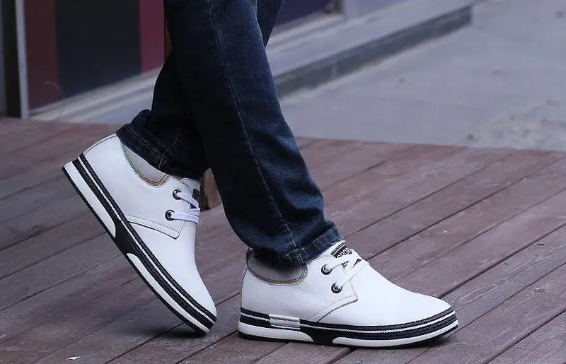 Увеличивающие рост обувь для мужчин 5 см новые модные на шнуровке Повседневная