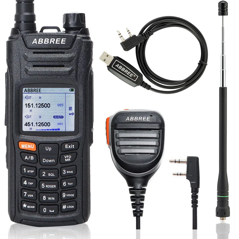 as pic show 4 ABBREE AR-F6, 6 полос, рация, двойной дисплей, двойной 999CH, многофункциональный VOX DTMF SOS, ЖК-дисплей, Двухполосное радио - Цвет: as pic show 4