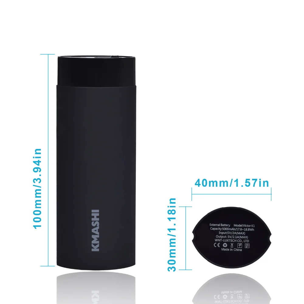 KMASHI внешний аккумулятор power bank 5000 мАч Мини портативное зарядное устройство 18650 Bank
