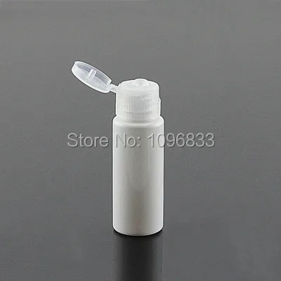 

20ML White Plastic Bottle with Flip Cap, Cosmetics Packing Bottle Clamshell Cap Transparent Color Lid, 50pcs/Lot,