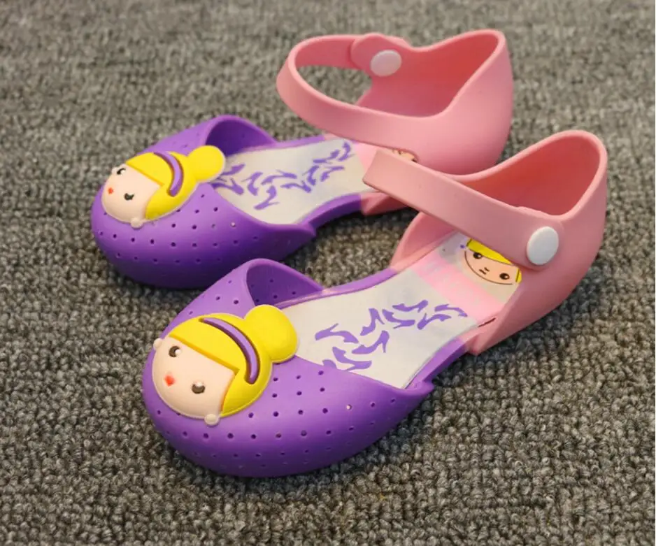 Коричневый Новинка; детские сандалии Melissa; прозрачные сандалии для маленьких девочек; детская летняя пляжная обувь с милым рисунком русалки; сандалии для младенцев - Цвет: Коричневый