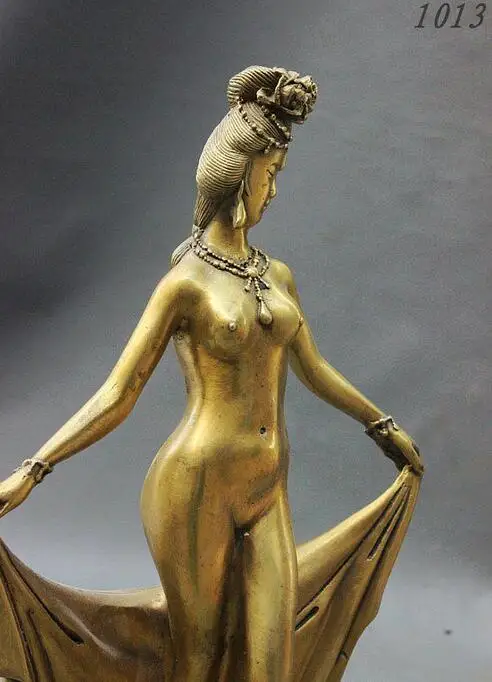 Китай латунь Обнаженная эротическая женщина провокационная поза Белль в