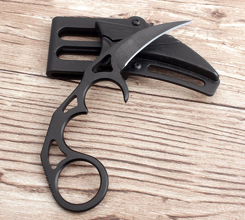 KKWOLF Karambit нож CS GO, охотничий нож для выживания, походный спасательный тактический нож karambit, нож с фиксированным лезвием