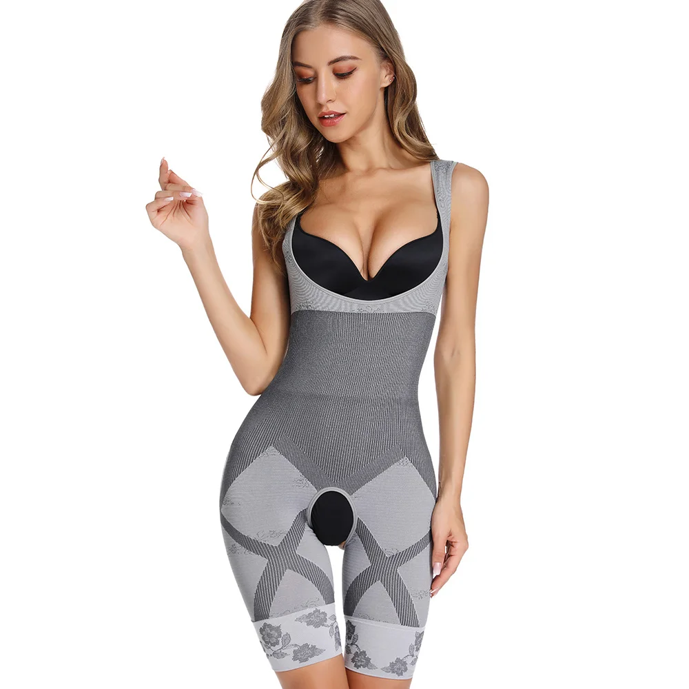 Grey Корректирующее белье для женщин, Корректирующее белье для тела, тренажер для талии, нижнее белье для похудения, Faja Belt Mujer, Корректирующее белье для ног и живота - Цвет: Grey
