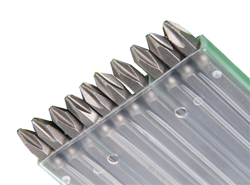 10 шт. 1/4 ''/6,35 мм отвертка Philips bits PH2 Магнитный Длина 65/100 мм S2 сплав Сталь с двумя концами, Мощность инструмент Бит