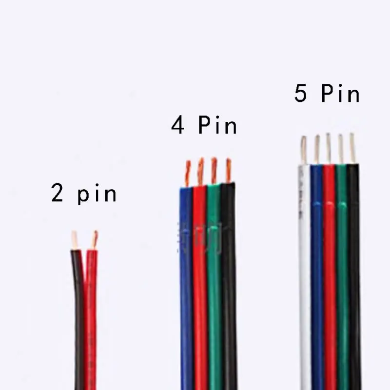 5 м удлинитель 2Pin/4 Pin/5Pin Электрический разъем для 12V 24V 3014 3528 5050 5630 5730 светодиодный
