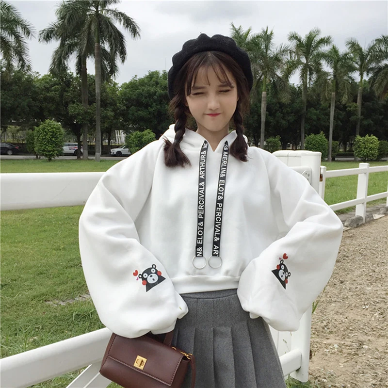 Женская толстовка с капюшоном Harajuku модная свободная бархатная Толстовка принтом