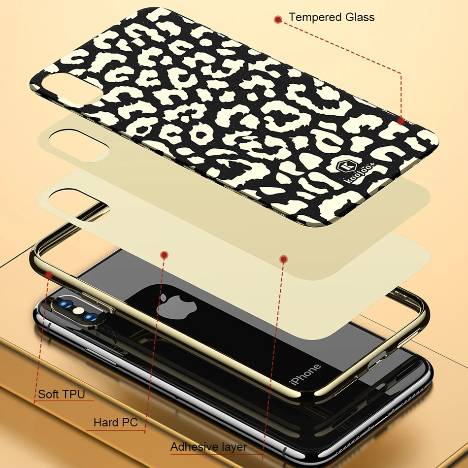 Leopard texture Case for iPhone XS Max Bumper X Shockprof Plating TPU+PC Mirror Cover XR Funda Capa |