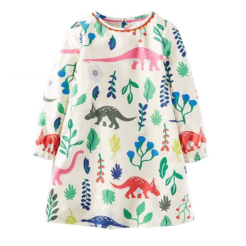Toddler Dresses Baby Girls Clothing Cotton New Long Sleeve Dress Tunic Jersey Princess Costume for Kids Clothes | Детская одежда и