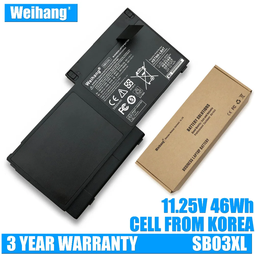 Корейская батарея Weihang SB03XL для HP EliteBook 720 G1 G2 725 820 E7U25AA E7U25ET HSTNN LB4T 716726 1C1
