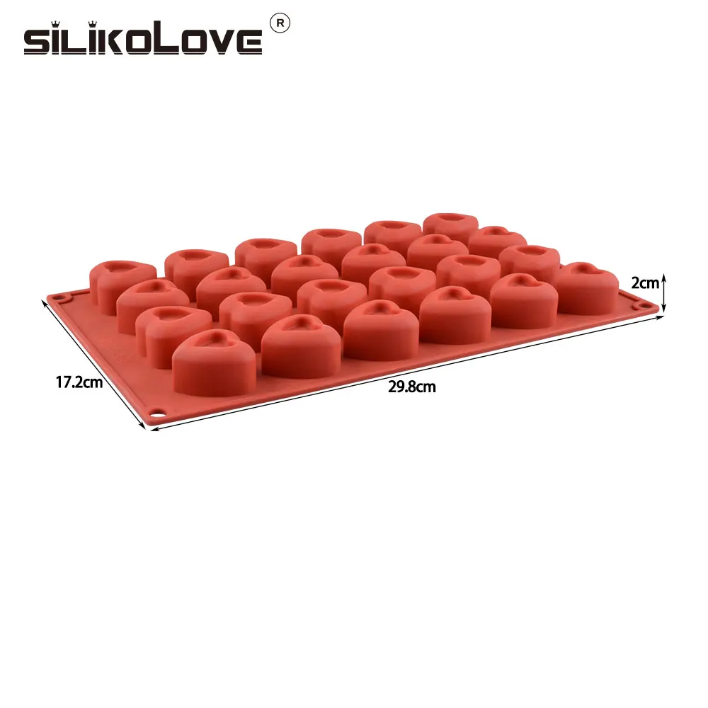 SILIKOLOVE 24 полостей силиконовые формы для шоколада 3D формы сердца формы для выпечки инструменты для украшения конфет формы