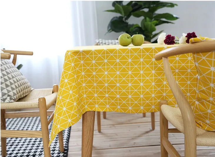 Декоративная скатерть из хлопка и льна прямоугольная для обеденного стола mantel mesa