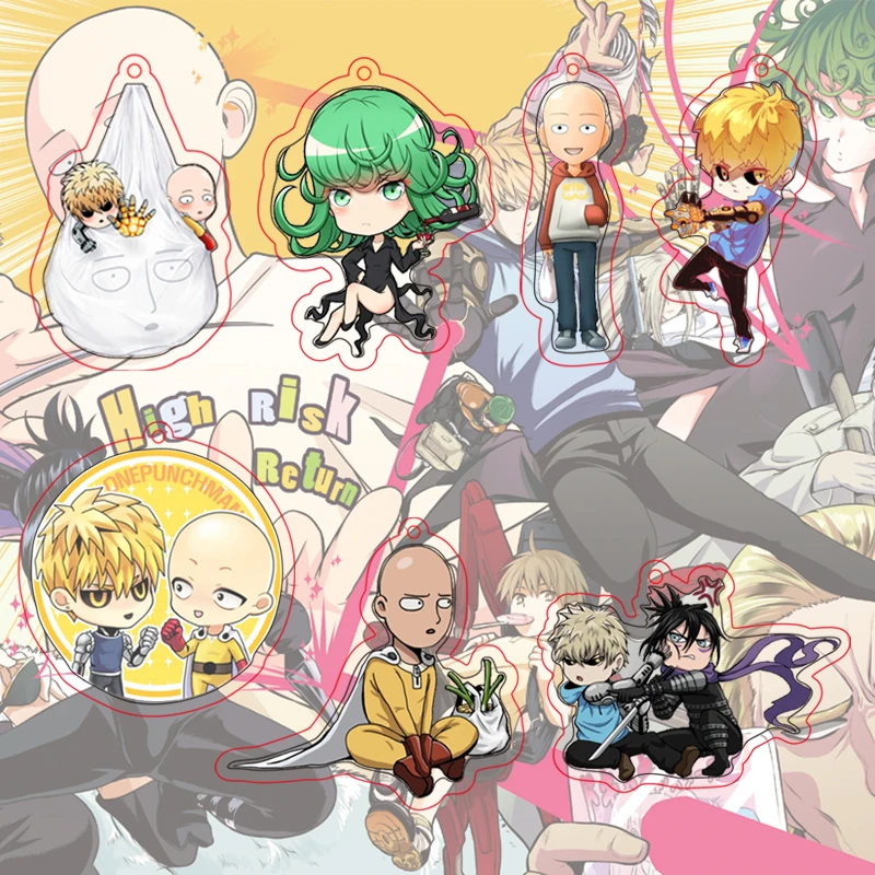 Аниме ONE PUNCH MAN Saitama thorous Tornado Genos Косплей Акриловый Брелок фигурка брелок кулон