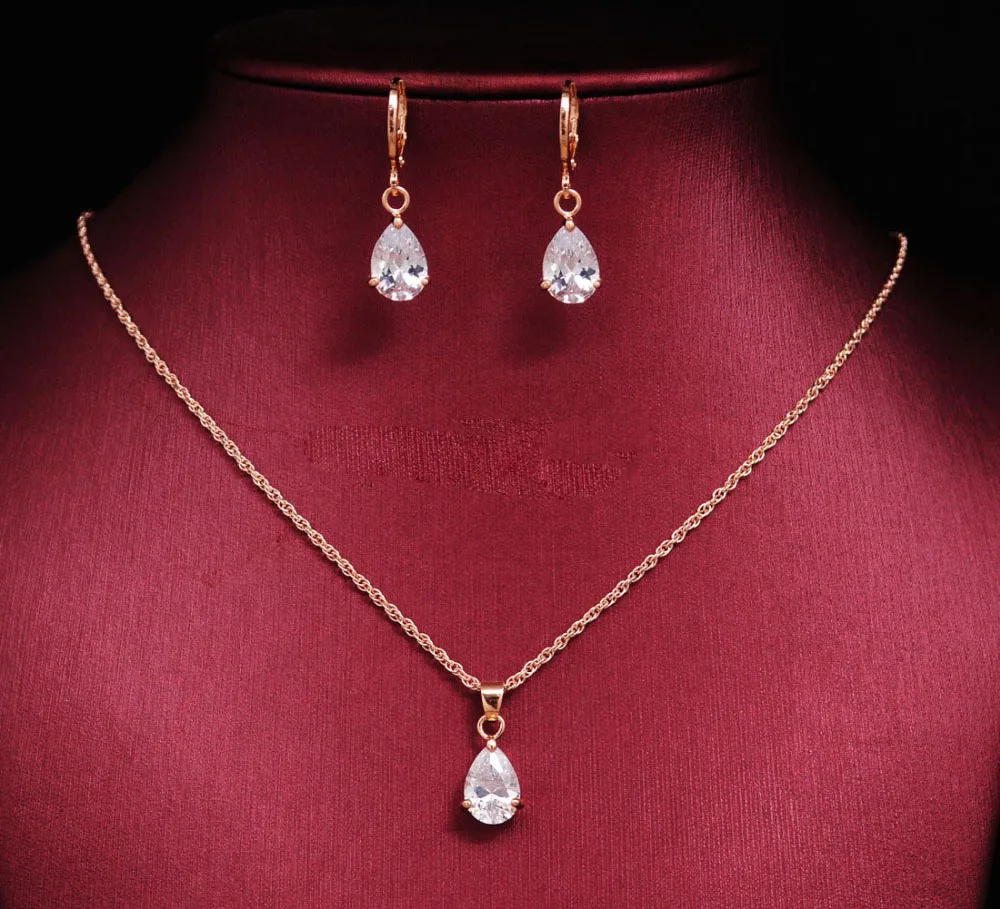 Женский ювелирный комплект из колье и серёг с фианитами|african beads jewelry set|jewelry sets for