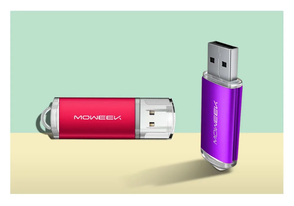 Moweek металлический мини USB флеш-накопитель цветной USB 2,0 карта памяти 4 ГБ 8 ГБ 16 ГБ 32 ГБ Флешка 64 Гб 128 Гб Водонепроницаемый u-диск в подарок