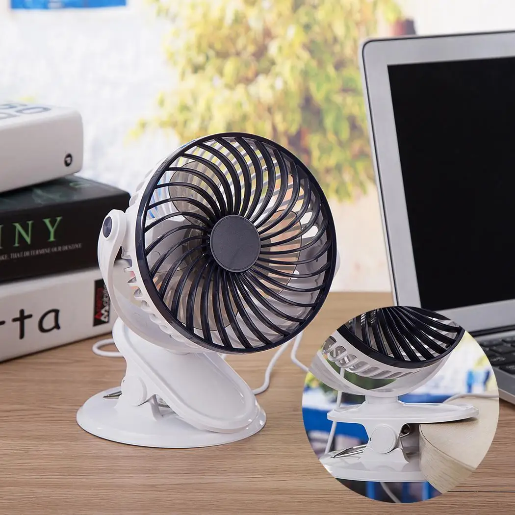 USB регулировки вентилятор зажима Портативный 2-Шестерни Регулируемый