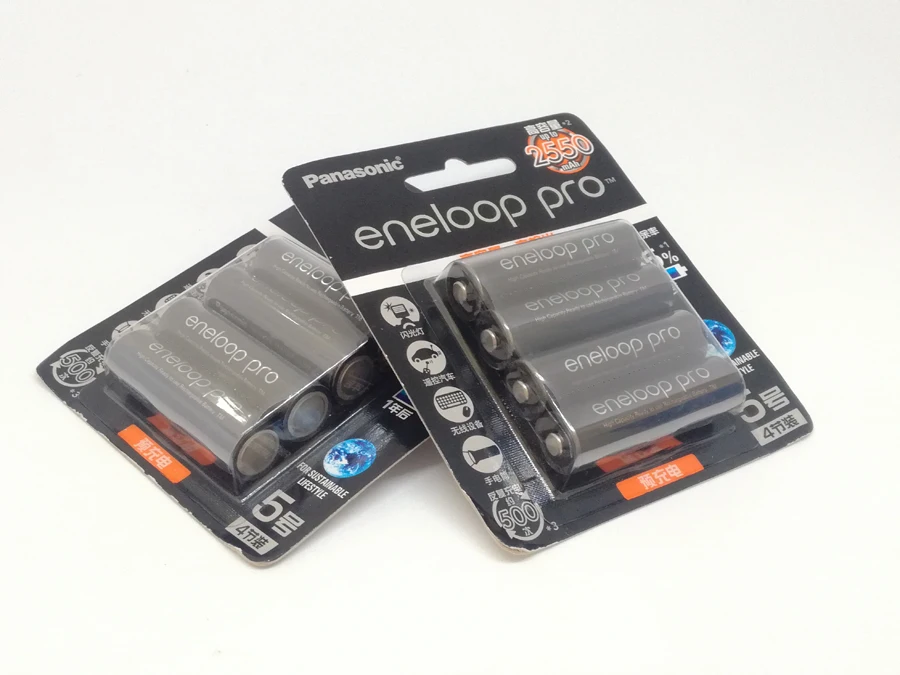 

20PCS/LOT New Original Panasonic Pro AA 2550mAh High Capacity NI-MH Pre-charged Rechargeable Battery Made in Japan,4pcs/pack