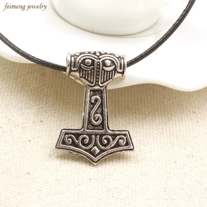 Хит миф Thor's Hammer Norse Magic Mjolnir Оловянное ожерелье в стиле готика панк Винтаж