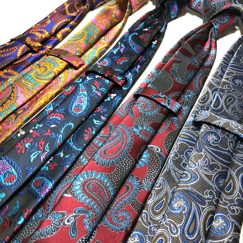 Роскошный классический мужской галстук с Пейсли 8 см жаккардовые Тканые Галстуки