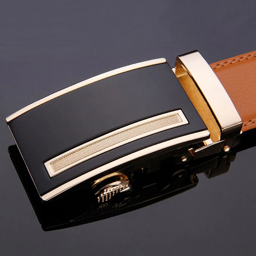 

Hot Sell Mens Fashion Genuine Leather Belt Men Gold Automatic Buckle Luxury Black Strap Designer Belts Men High Quality Strap
