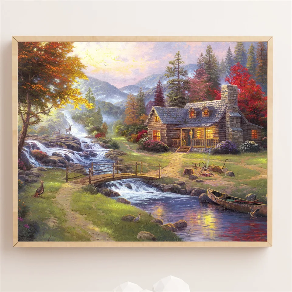 Пейзаж картина холст для wall art Nordic Стиль украшение дома гостиной принтом house