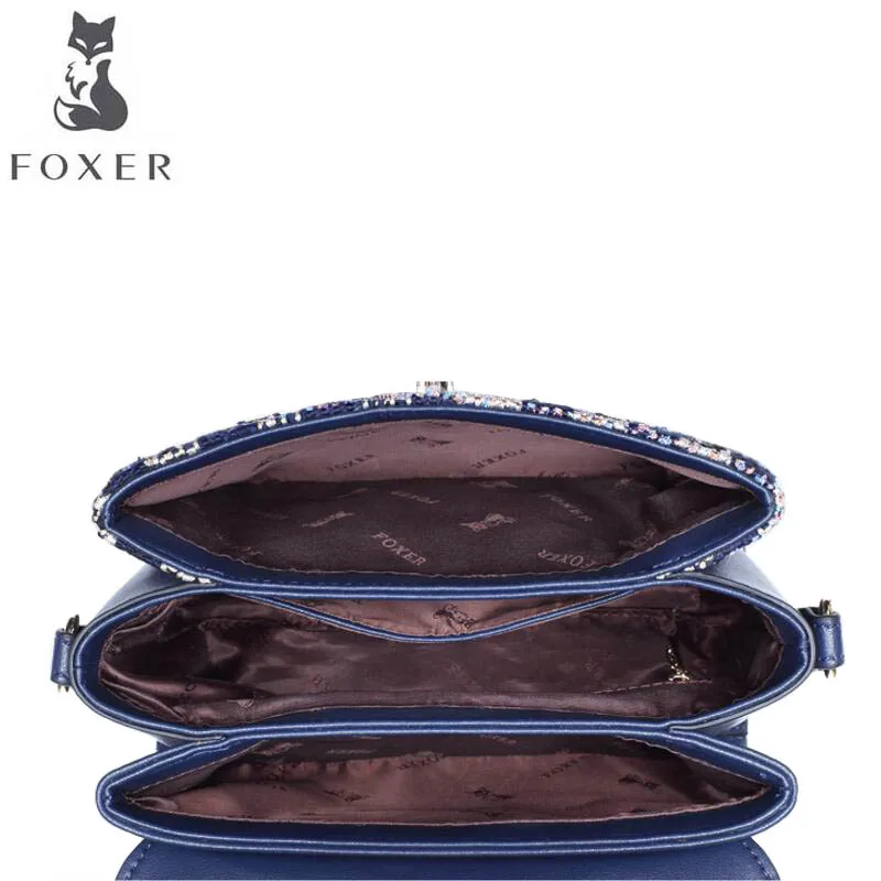 FOXER luxury fashion texture bag handbag handbags leather 2019 new wild shoulder Messenger | Багаж и сумки