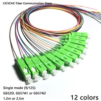 12 colors scapc pigtail sm9125 g652d g657a1 g657a2 optical fiber pigtail