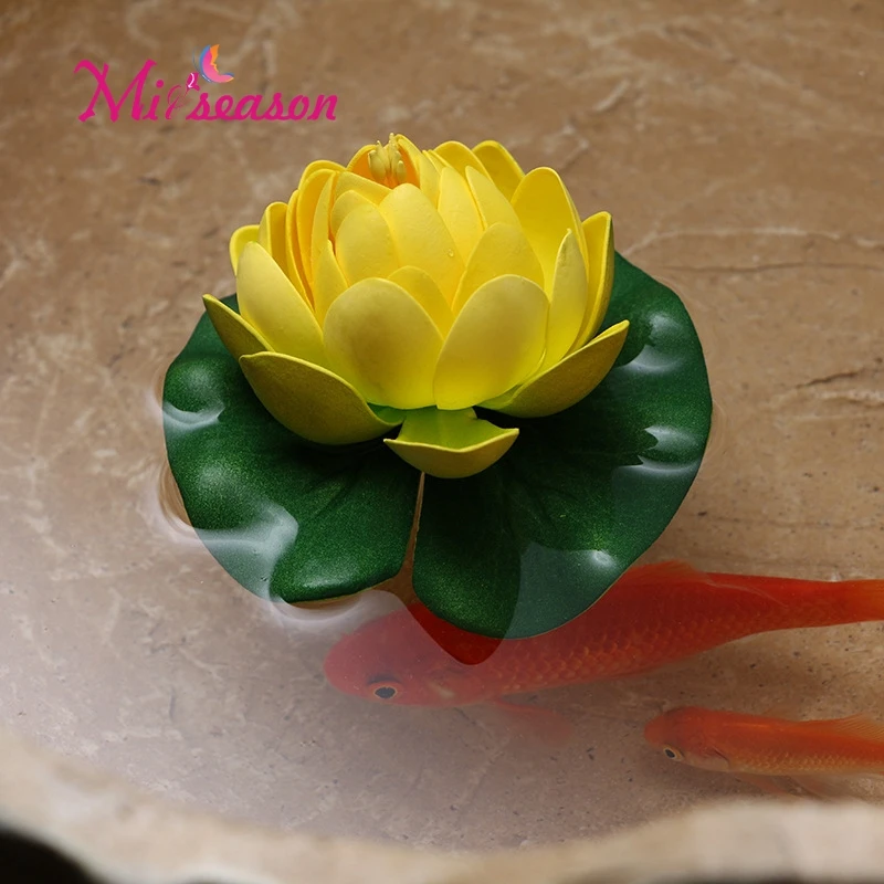 10Cm EVA Lotus ornament for Aquarium Foam Flowers Water Lily Floating outdoor fish tank pool landscaping potted plant home decor | Дом и сад
