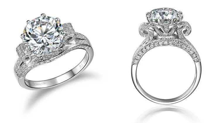 

3CT Genuine White Gold Diamond Engagement Solitaire Gold Ring For Women 18K Jewelry Ring AU750 Gold Guarantee Wedding