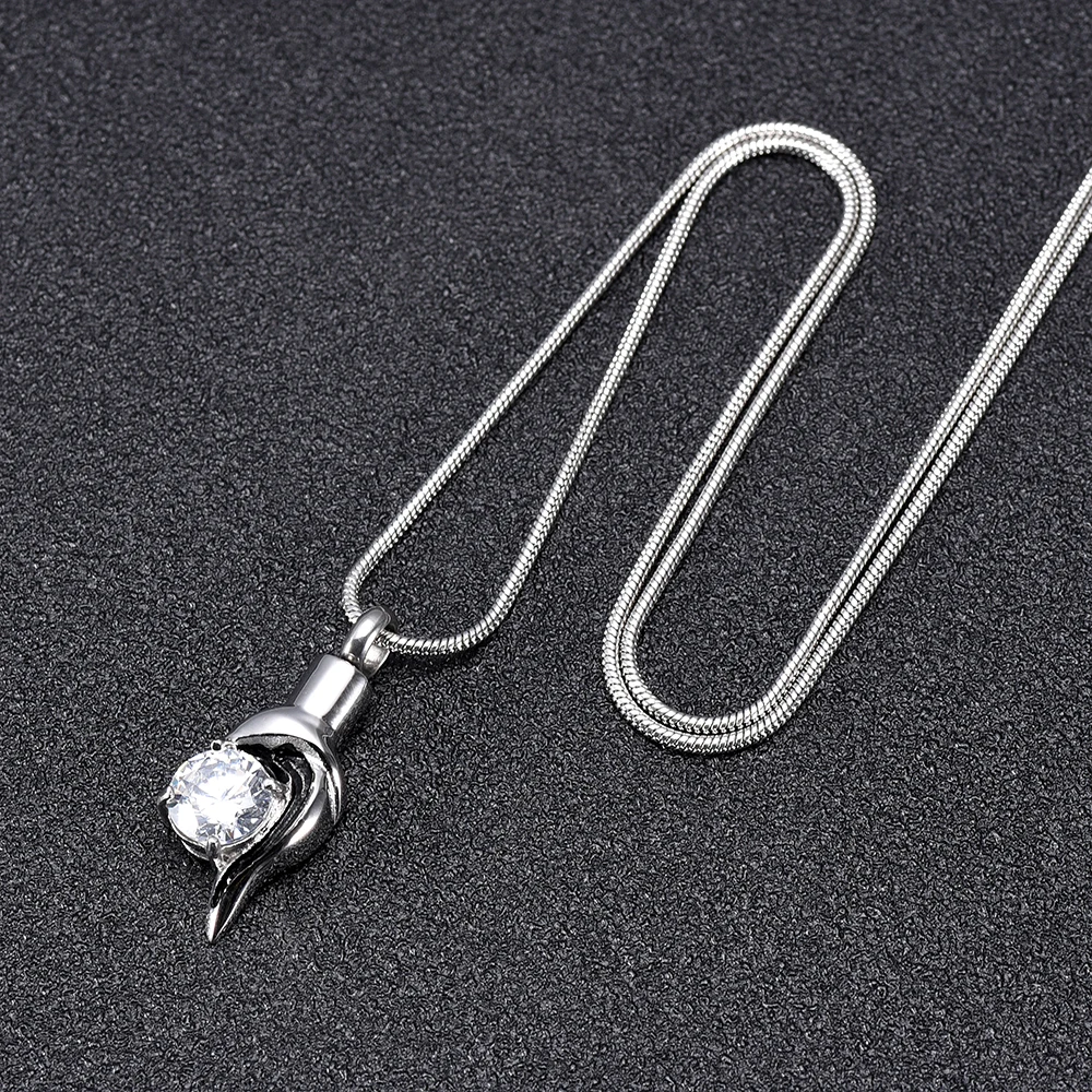 

IJD9982 Hold Large Crystal Stainless Steel Keepsake Pendants Cremation Urn necklace Ashes Holder Memorial Jewelry For Women