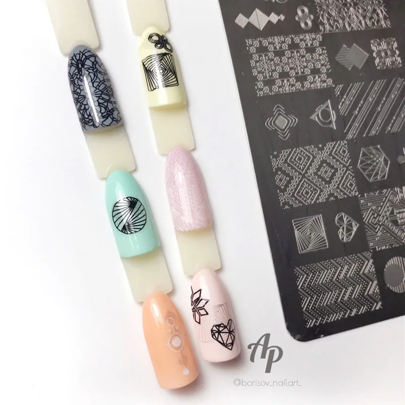 1 шт. 12*6 см BC серия Цветочные пластины для штамповки ногтей DIY изображения для дизайна ногтей шаблоны для маникюра трафареты инструменты для маникюра