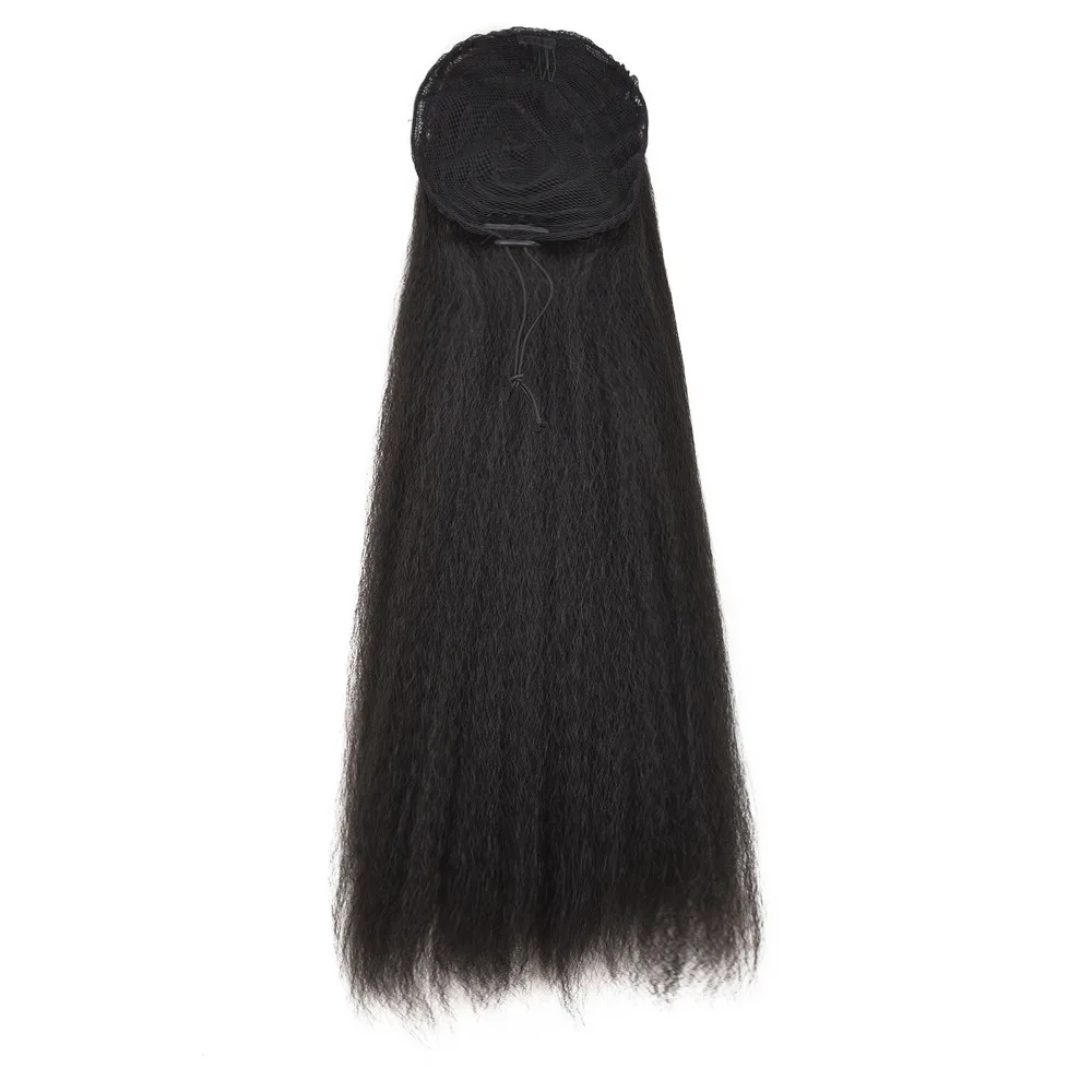 Jeedou прямые волосы Yaki конский хвост шнурок Updos хвосты 55 см 100 г Черный Коричневый синтетические волосы для наращивания пушистые Haipieces